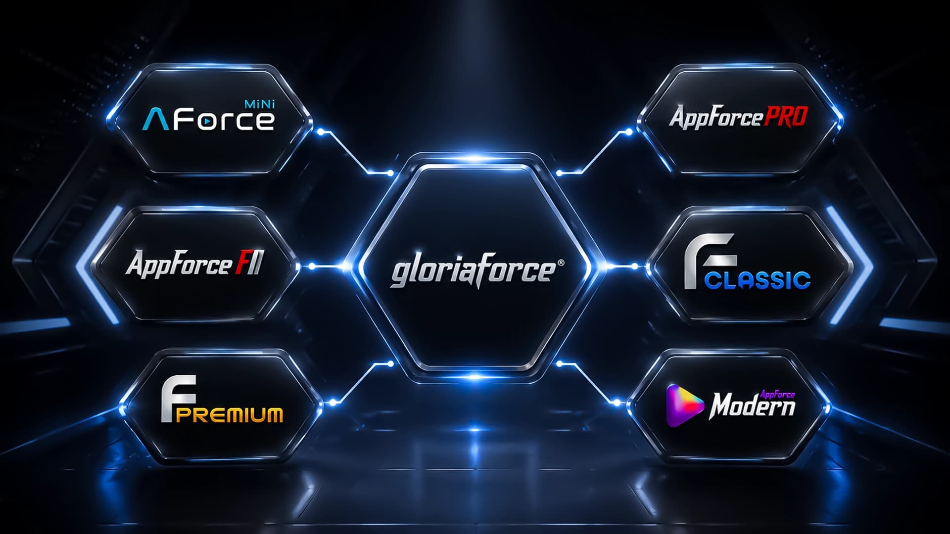 GloriaForce product interface and cover